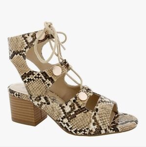 Penny Loves Kenny Women's Fylo Flat Sandal NaturalFaux Snake NWOT Size 11